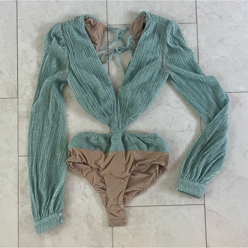 PatBo Lurex Cut Out Bodysuit